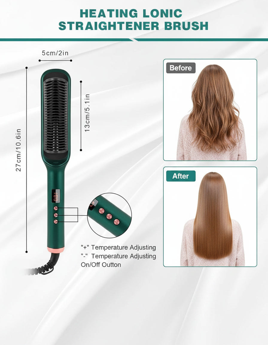 Hurizo Glam Straight — Electric Hair Straightening Brush